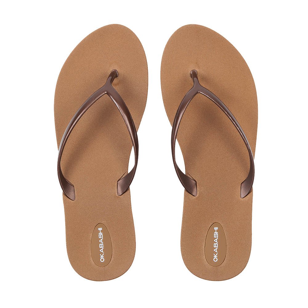 Shoreline Slim Women's Flip Flops - Toffee/Copper - Okabashi